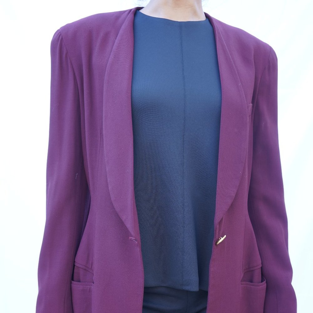 Burgundy Donna Karan Boyfriend Blazer
